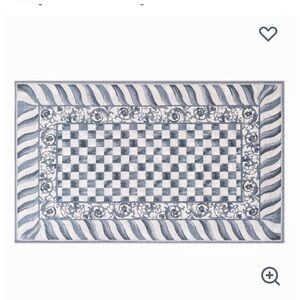 Mackenzie Childs Sterling Check 3' X 5' Washable Rug